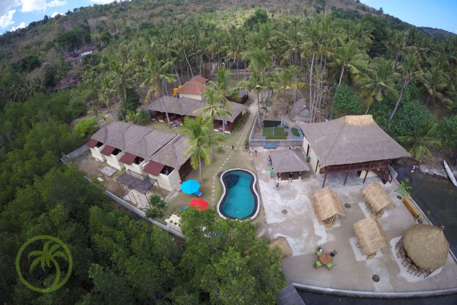 Luftaufnahme des Ceningan Resorts