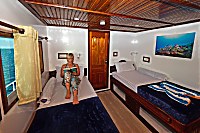 die Kabinen auf dem Oberdeck der Mariana bieten einen schönen Ausblick auf die maledivische Inselwelt