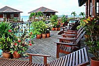 Sonnendeck des Kapalai Island Resort